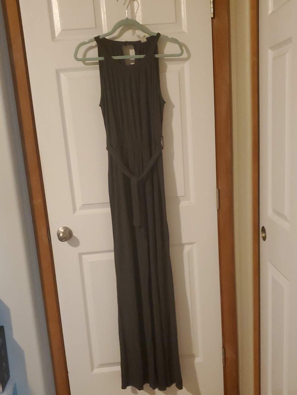 Beeson River Gray Jumpsuit with Waist Tie